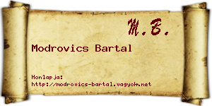 Modrovics Bartal névjegykártya